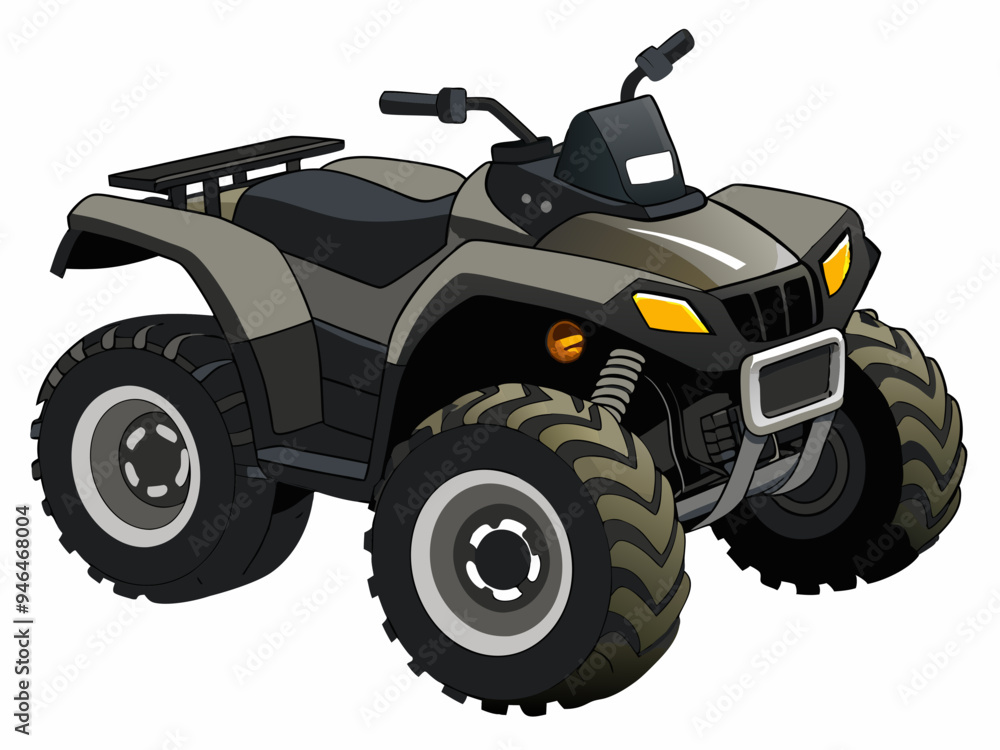 Black ATV on White Background Vector Art Illustration Black ATV on White Background Vector Art Illustration