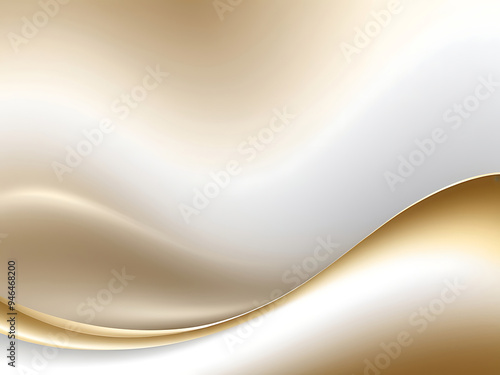 Abstract white gold Gradient background luxury with golden line wave that looks modern blurry background. ai