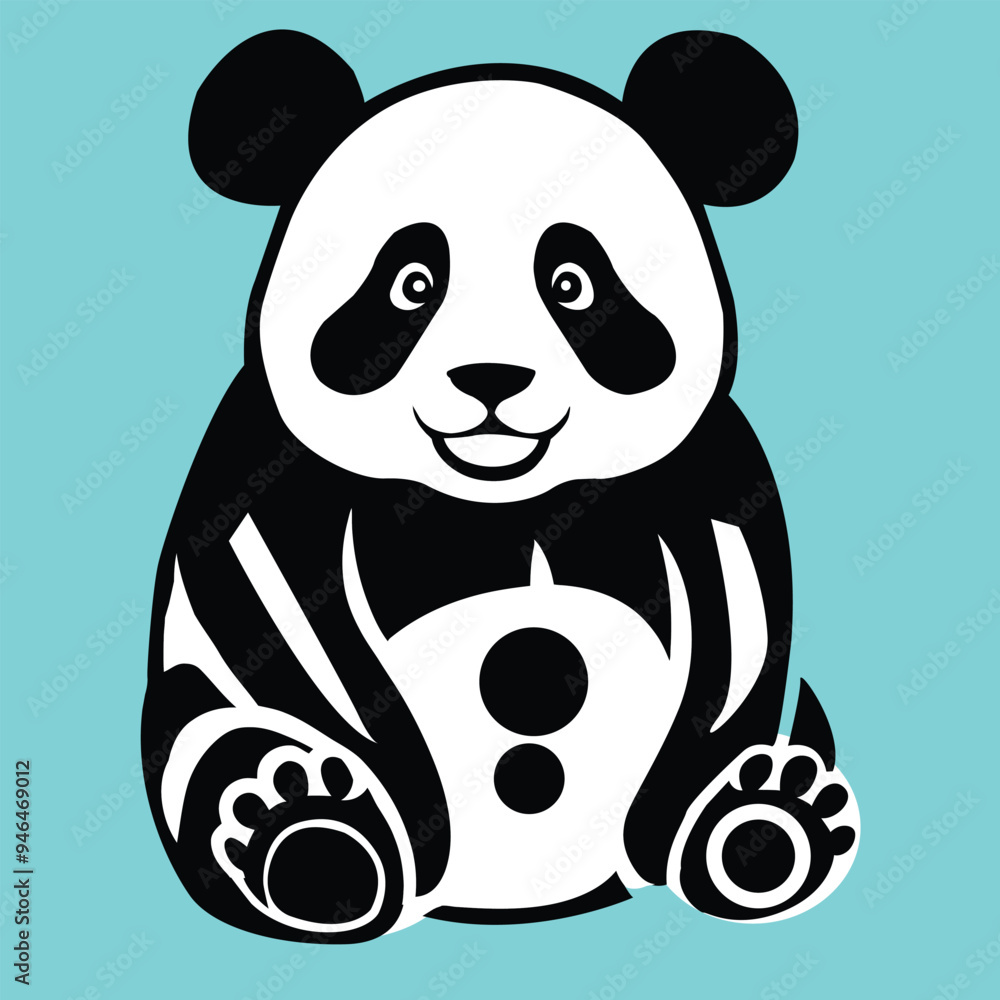 Vectorize Panda As a frame for decorate Vectorize Panda As a frame for decorate