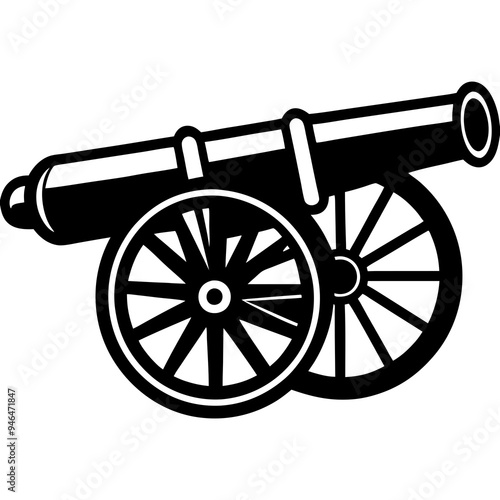 Vector Illustration Gatling Gun Art