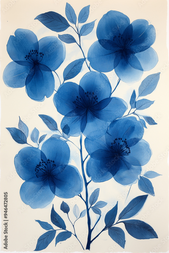 blue watercolor flowers blue watercolor flowers