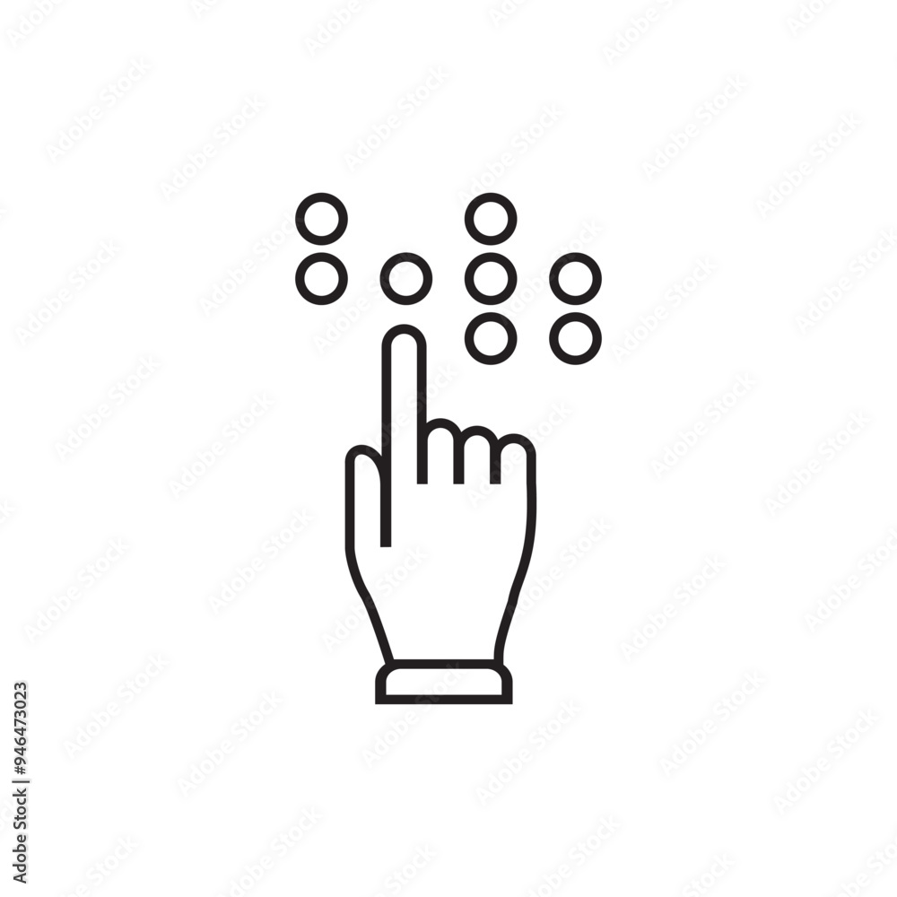 Tactile Alphabet Braille icon design, isolated on white background, vector illustration Tactile Alphabet Braille icon design, isolated on white background, vector illustration
