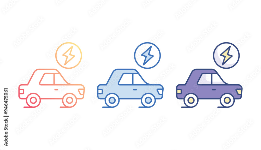 Fototapeta premium Electric Car icon design with white background stock illustration