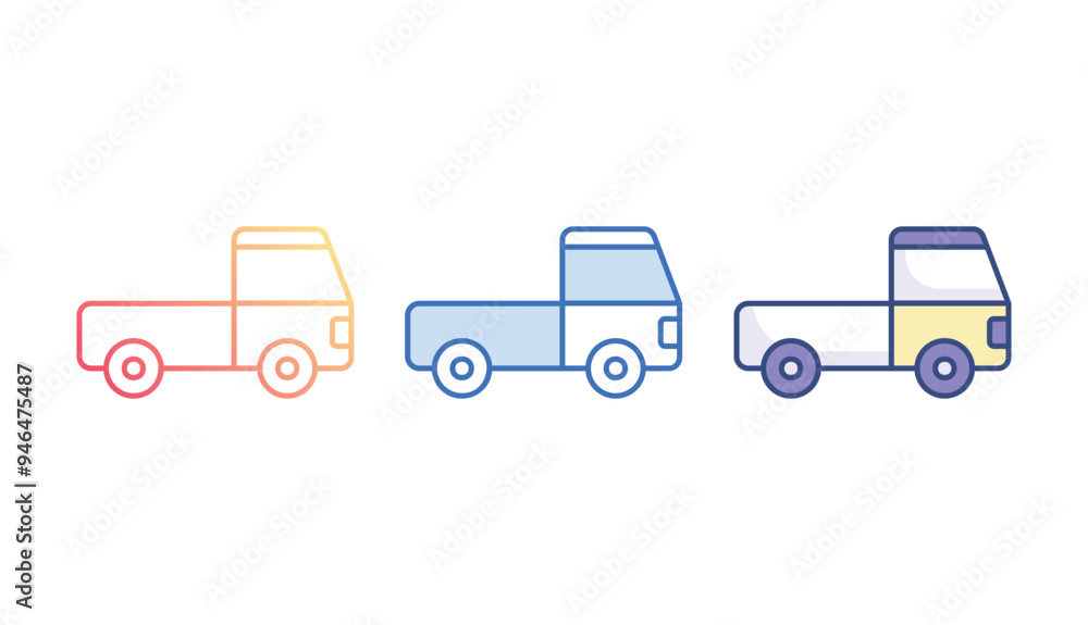 Pick Up Truck icon design with white background stock illustration Pick Up Truck icon design with white background stock illustration