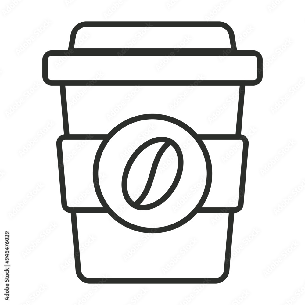 Coffee icon, co-working symbol outline icon, editable vector illustration and transparent graphic element. Isolated on white background