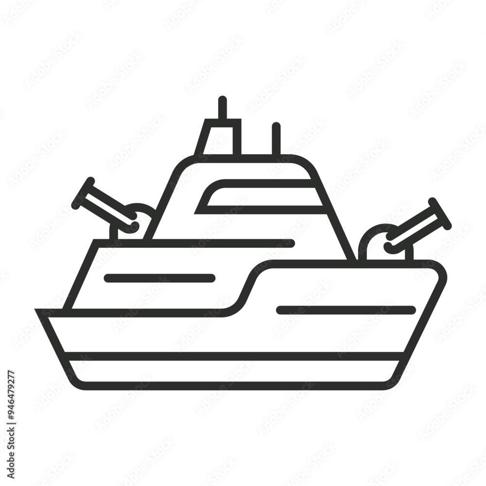 Ship icon, Military symbol outline icon, editable vector illustration and transparent graphic element. Isolated on white background Ship icon, Military symbol outline icon, editable vector illustration and transparent graphic element. Isolated on white background
