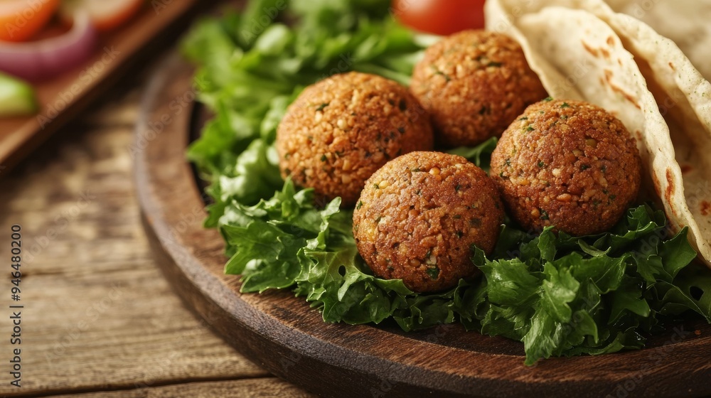 Vegetarian cuisine: Chickpea falafel. Vegetarian cuisine: Chickpea falafel.