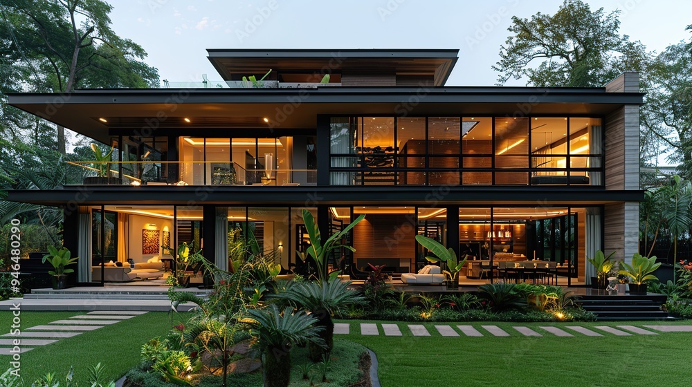 Modern Architecture Home with Tropical Garden Modern Architecture Home with Tropical Garden