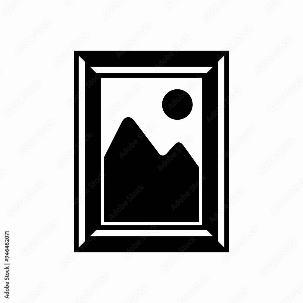 Image symbol in a rectangular picture frame Image symbol in a rectangular picture frame