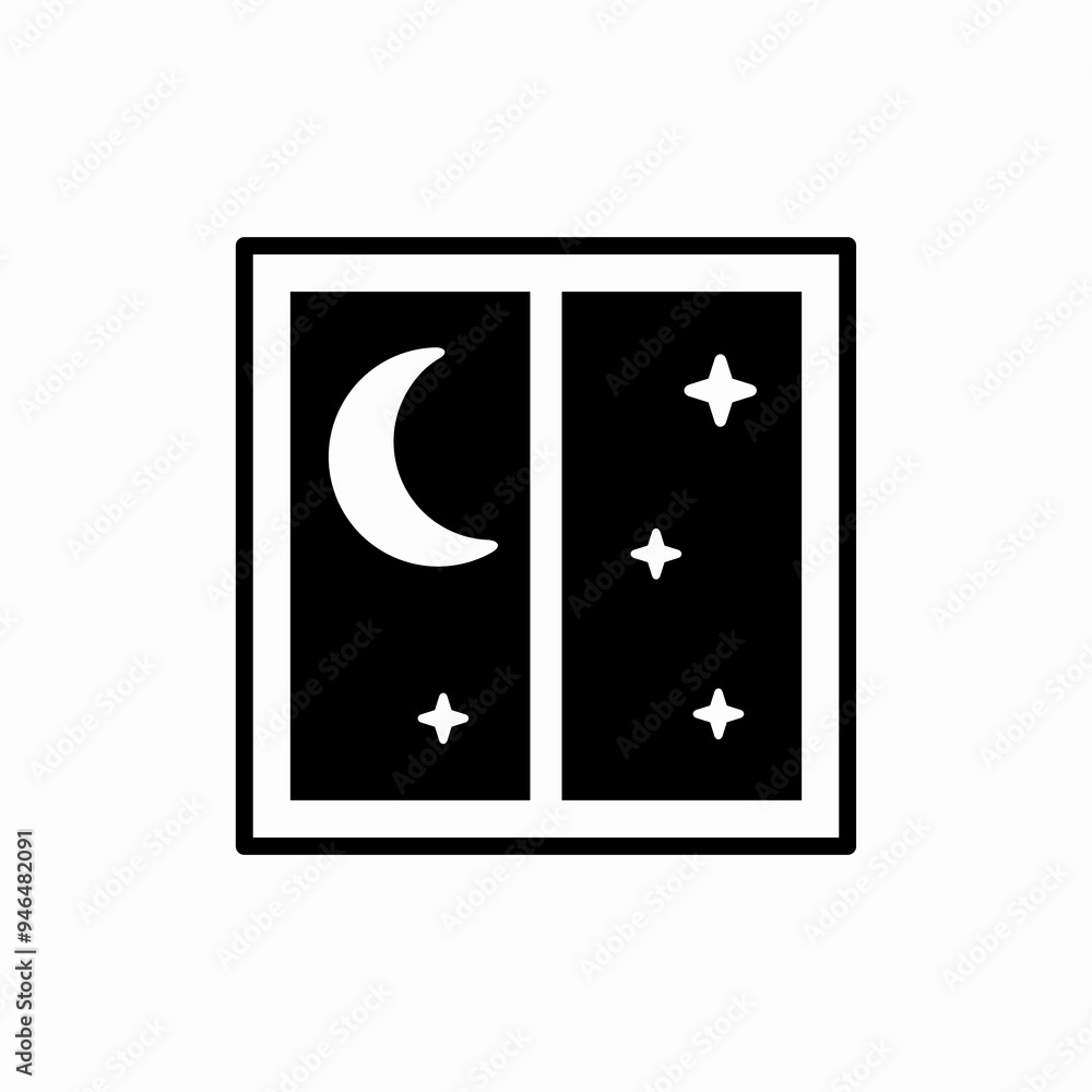 Night window vector symbol Night window vector symbol