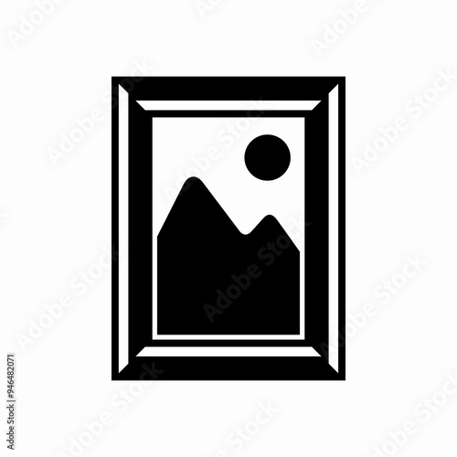 Image symbol in a rectangular picture frame