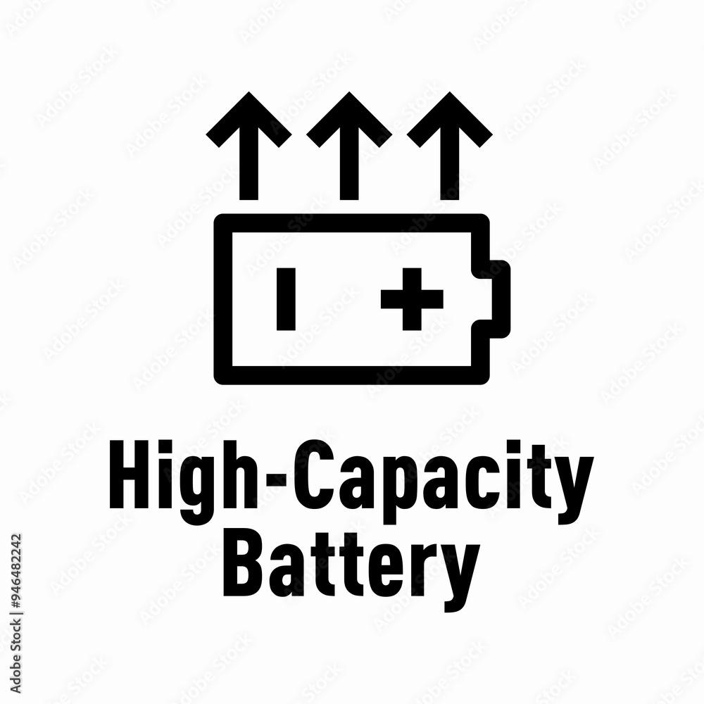 High Capacity Battery vector information sign High Capacity Battery vector information sign