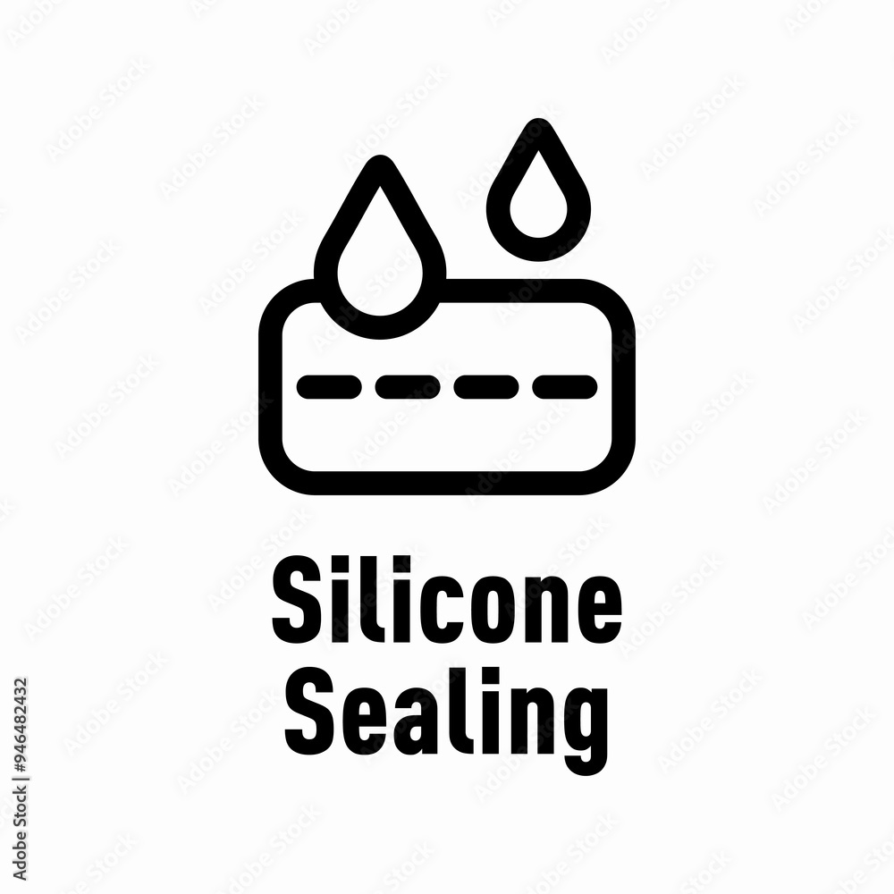 Silicone Sealing vector information sign Silicone Sealing vector information sign