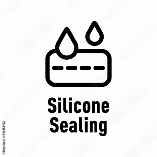 Silicone Sealing vector information sign