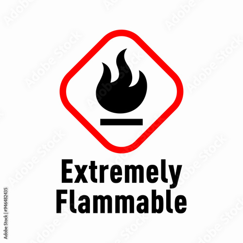 Extremely Flammable vector information sign