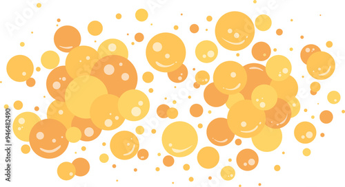 Beer foam background, alcohol liquid splash bubble, cartoon drink suds. Yellow carbonated pattern, soda, fizz. Abstract vector illustration