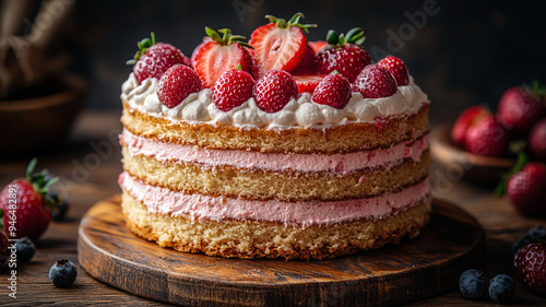 cake with strawberries