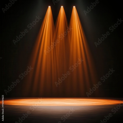 Elegant stage lighting with subtle gradients  warm golden tones  luxurious and refined ambiance