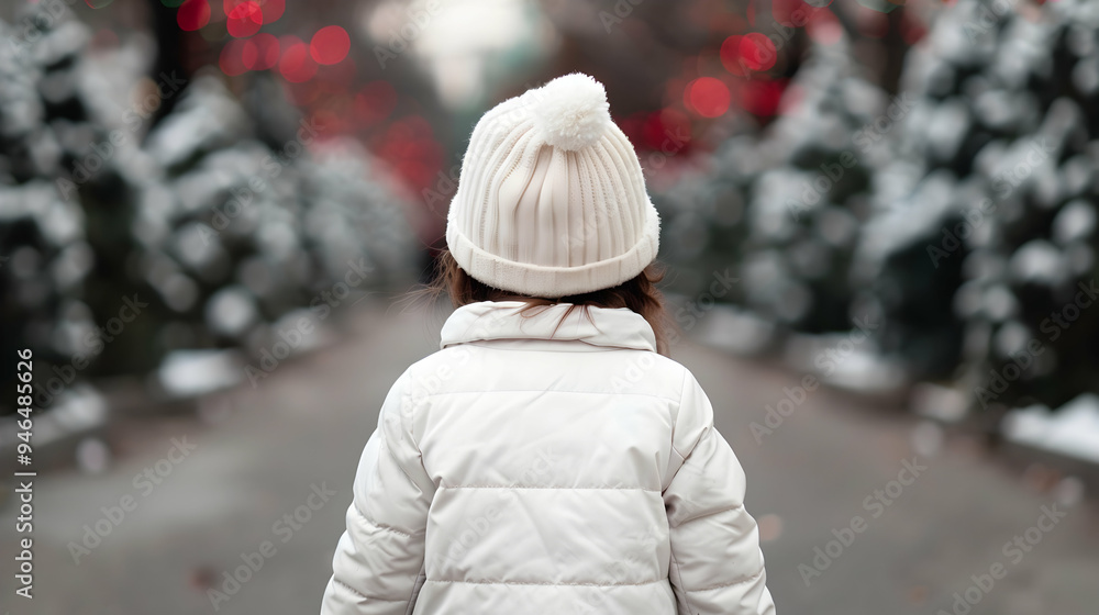 Little Girl Walking Down Street Next Crow Little Girl Walking Down Street Next Crow
