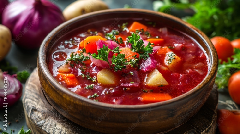 Vegetarian cuisine: Vegetarian borscht. Vegetarian cuisine: Vegetarian borscht.