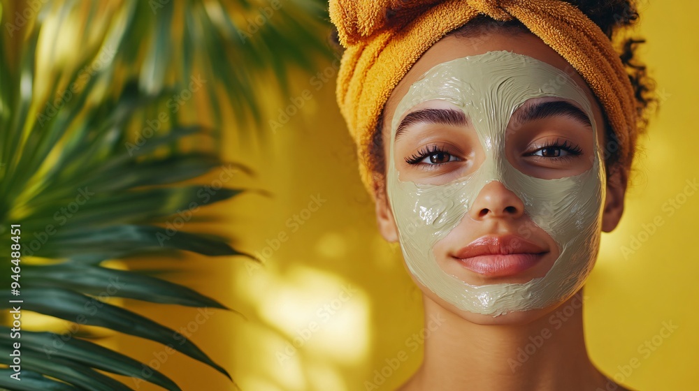 A trendy skincare brand’s facial mask advertisement, showcasing the mask’s benefits with bold graphics and a model with radiant, fresh skin A trendy skincare brand’s facial mask advertisement, showcasing the mask’s benefits with bold graphics and a model with radiant, fresh skin