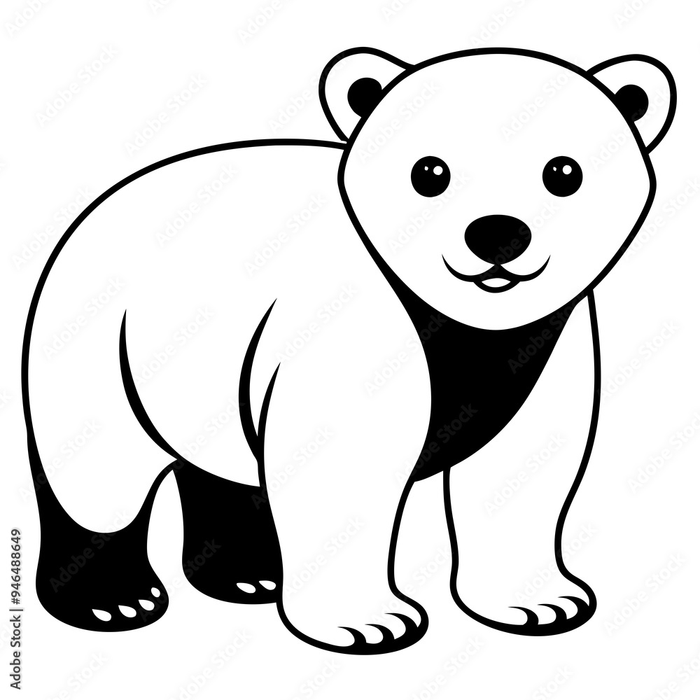 Polar Bear Cub Vector Art Polar Bear Cub Vector Art