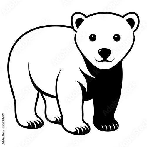 Polar Bear Cub Vector Art