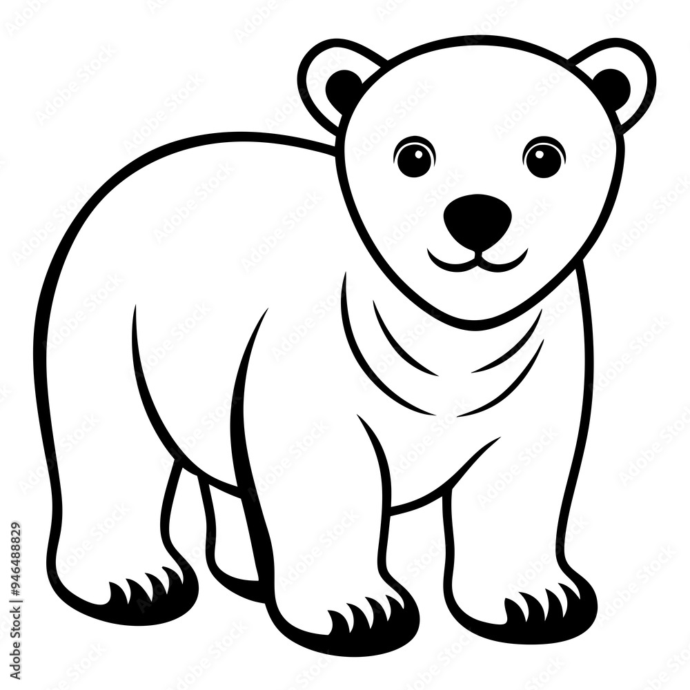Polar Bear Cub Vector Art Polar Bear Cub Vector Art