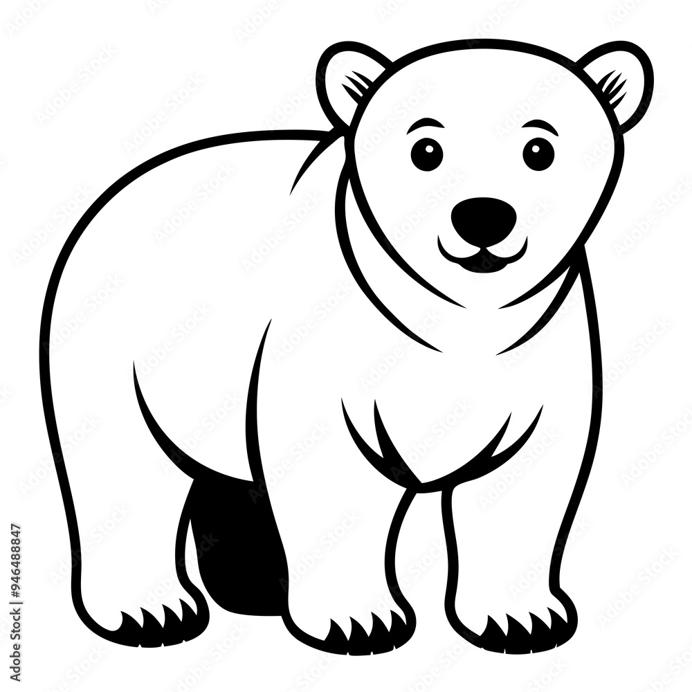 Polar Bear Cub Vector Art Polar Bear Cub Vector Art