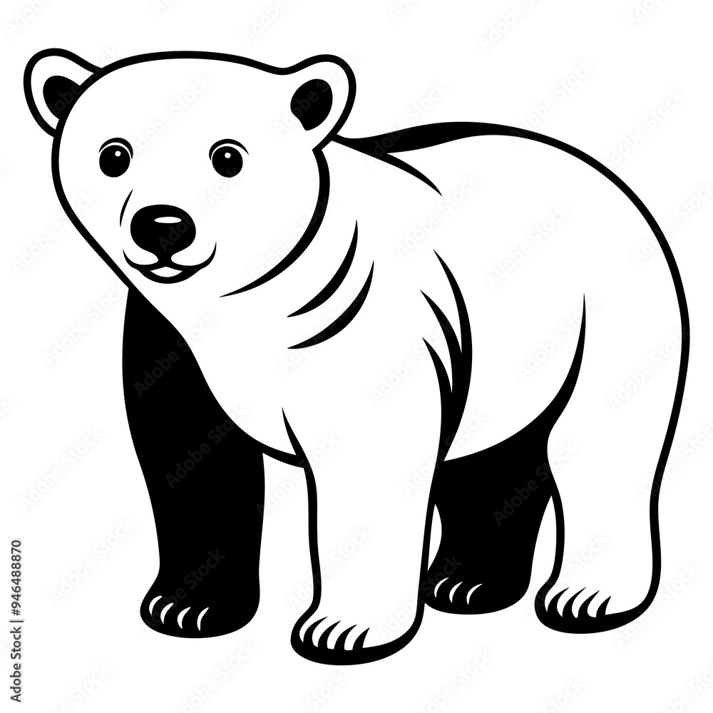 Polar Bear Cub Vector Art Polar Bear Cub Vector Art