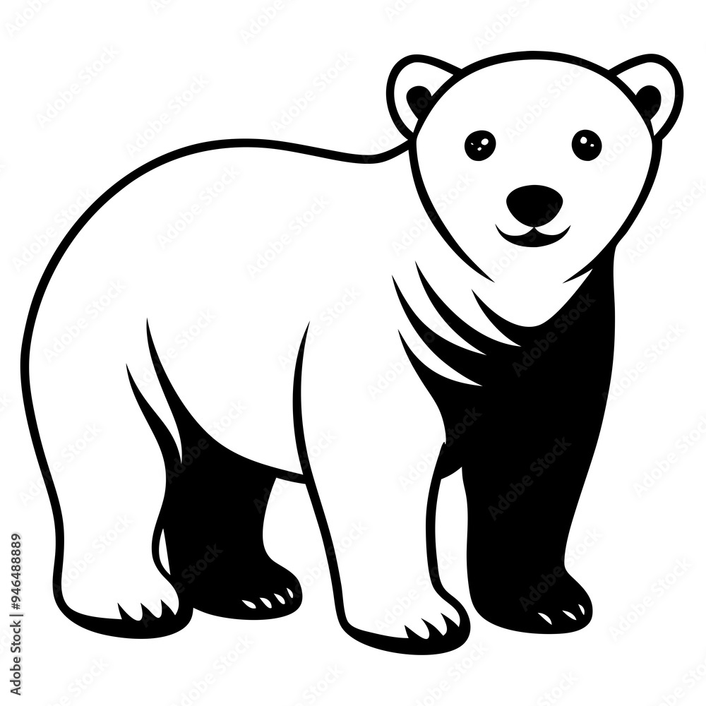 Polar Bear Cub Vector Art Polar Bear Cub Vector Art