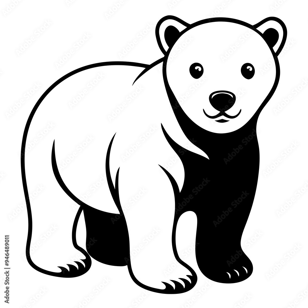 Polar Bear Cub Vector Art Polar Bear Cub Vector Art