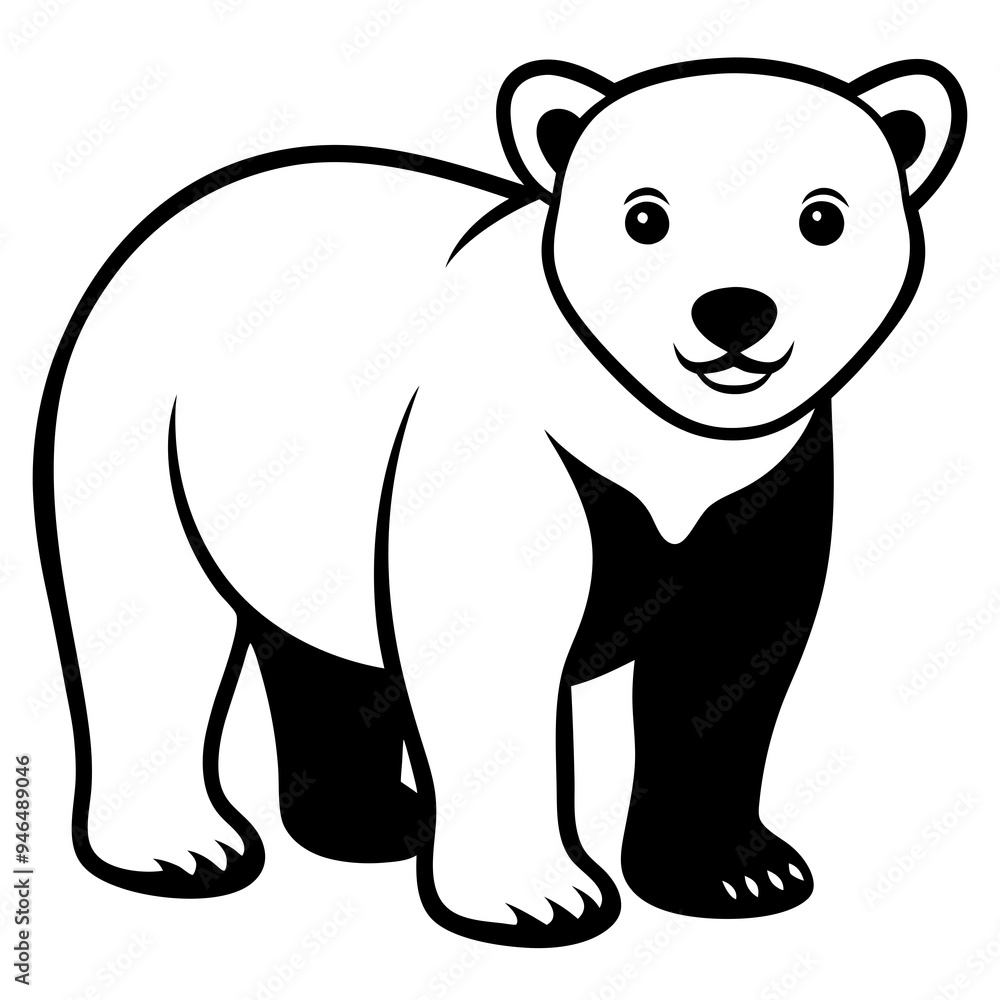 Polar Bear Cub Vector Art Polar Bear Cub Vector Art