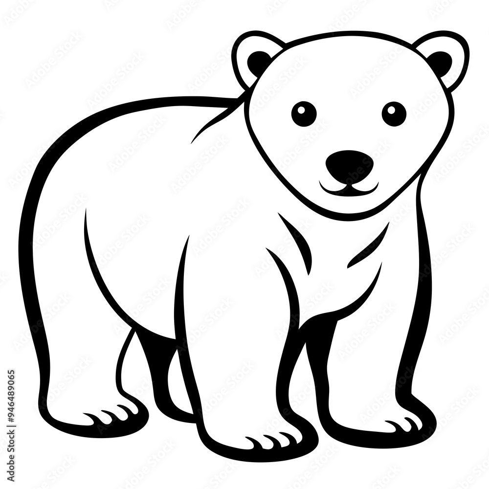 Polar Bear Cub Vector Art Polar Bear Cub Vector Art