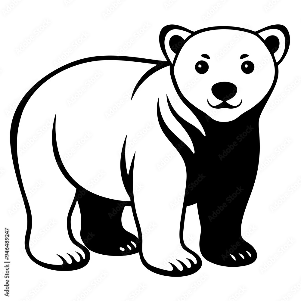 Polar Bear Cub Vector Art Polar Bear Cub Vector Art
