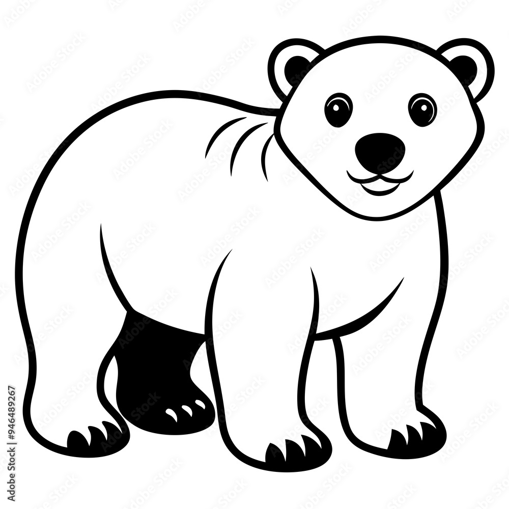 Polar Bear Cub Vector Art Polar Bear Cub Vector Art