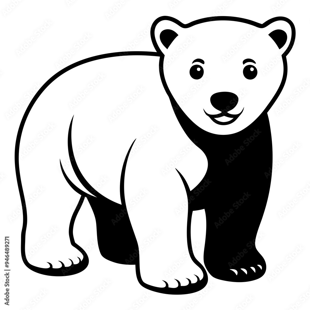 Polar Bear Cub Vector Art Polar Bear Cub Vector Art