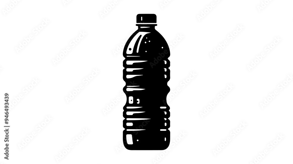 Water bottle silhouette vector illustration. Water bottle silhouette vector illustration.