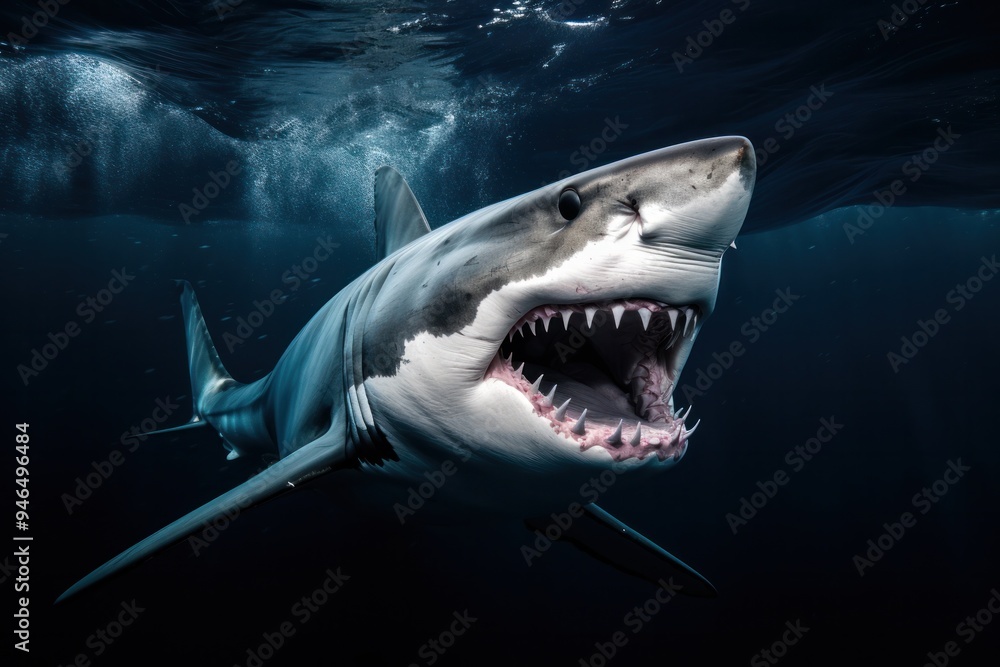 Naklejka premium A shark in a slow-motion pose