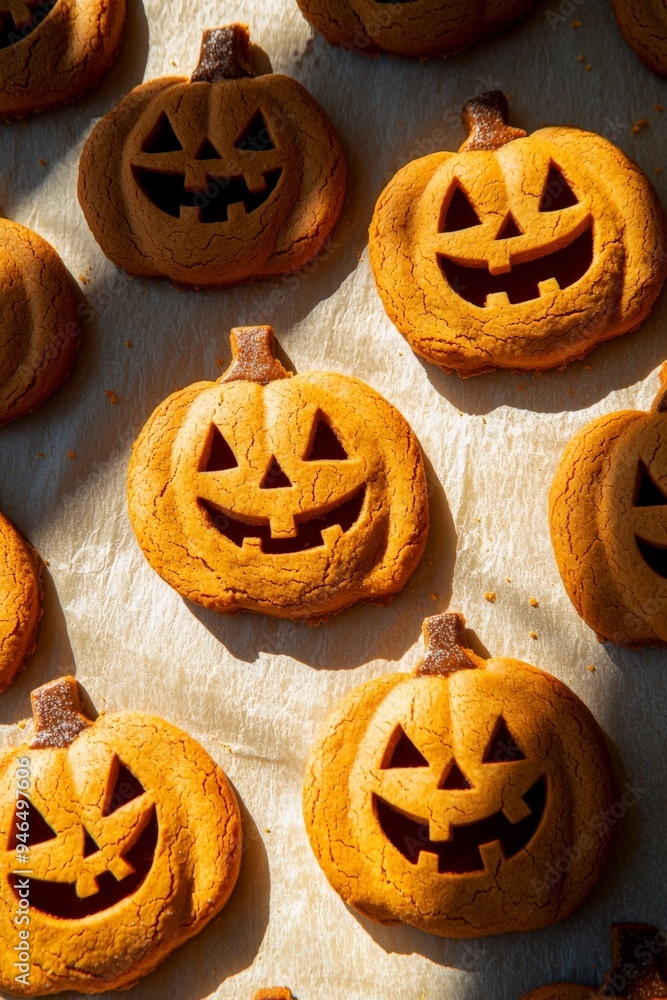freshly baked gingerbread cookies in the shape of halloween pumpkins freshly baked gingerbread cookies in the shape of halloween pumpkins