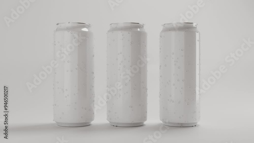 Three Falling Soda Cans Mockup