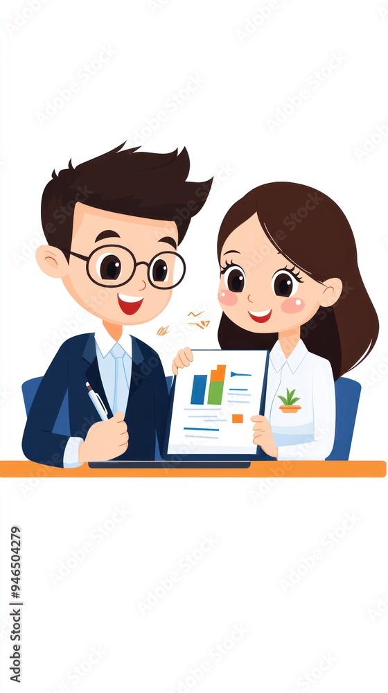 A bank representative explaining the loan approval process to a client using diagrams and charts A bank representative explaining the loan approval process to a client using diagrams and charts