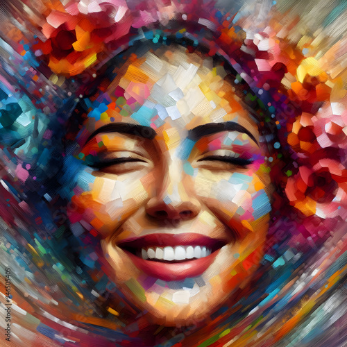 latin woman smiling beauty happy