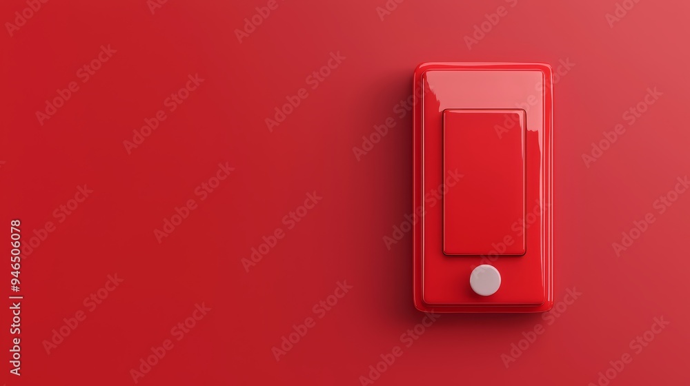 Red fire alarm switch with warning lights, detailed design, 3D illustration Red fire alarm switch with warning lights, detailed design, 3D illustration
