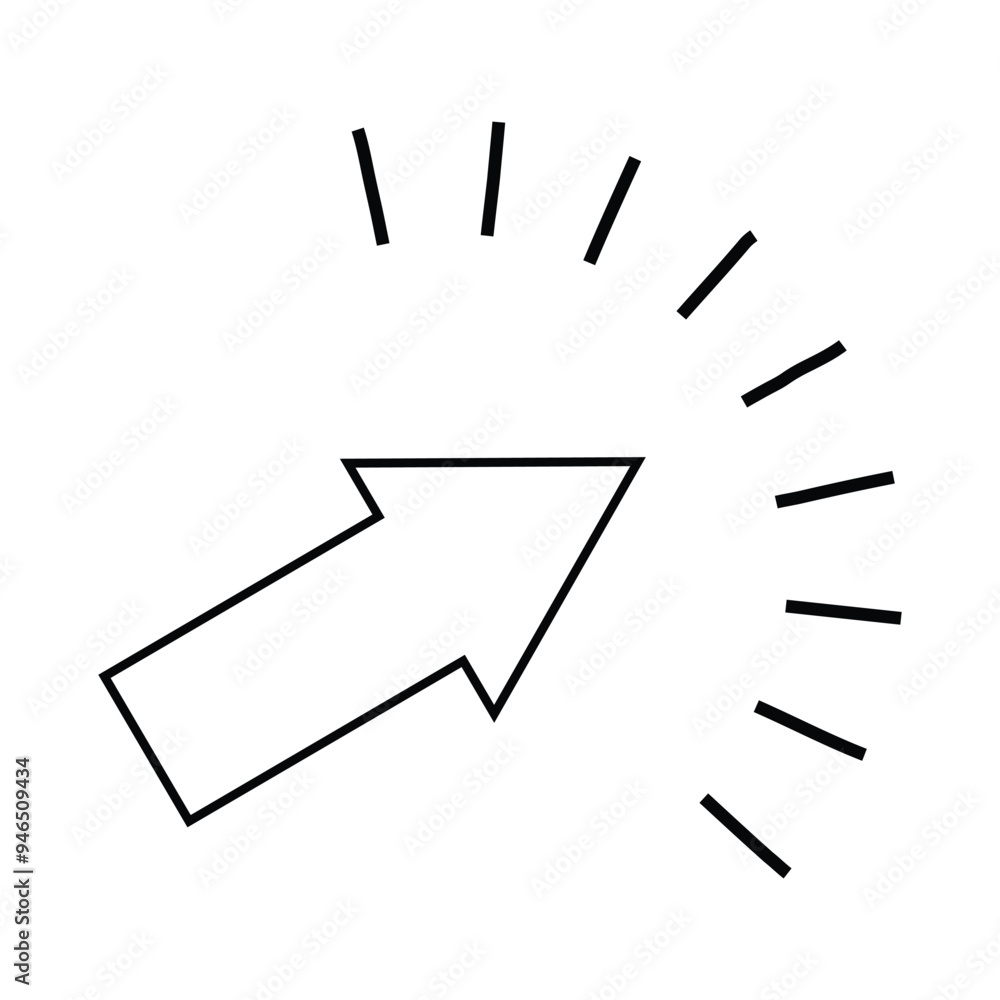 Arrow icon. Stock arrow cursor with on the white background. Computer mouse neon websites isolated black arrow icons. Vector illustration.Eps 10 Arrow icon. Stock arrow cursor with on the white background. Computer mouse neon websites isolated black arrow icons. Vector illustration.Eps 10
