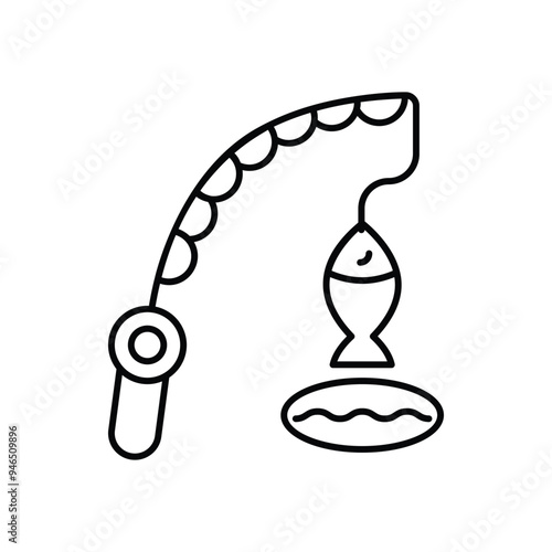 Ice Fishing vector icon