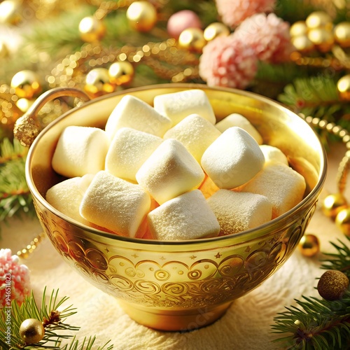 Handmade marshmallows in a beautiful bowl , gift option.