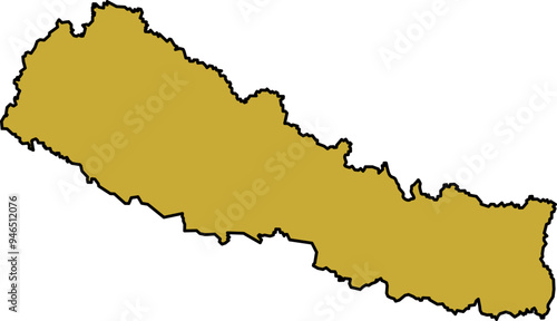 Nepal Map Outline
