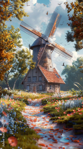 Windmill in Saihanba Scenic Area