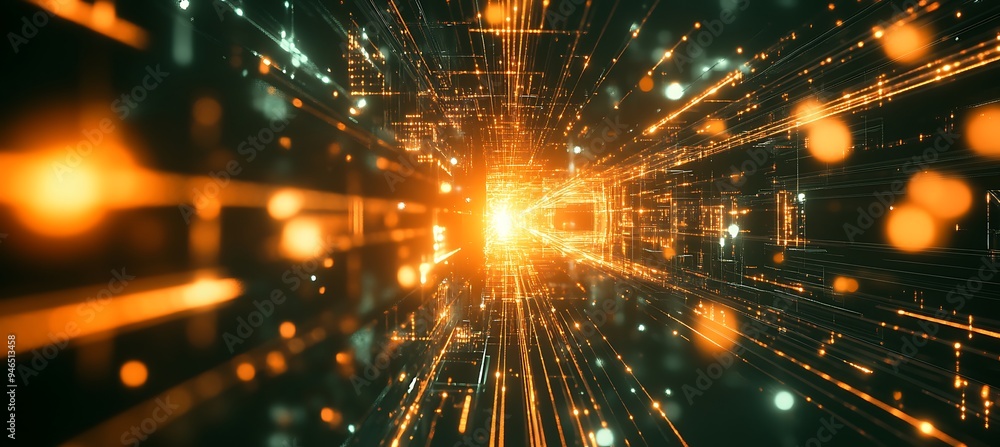Fototapeta premium A tech-savvy city with AI-powered solutions and robust digital infrastructure. 